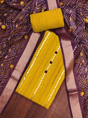 Women's light green thread sequence & embroidery premium roman cotton dress material 4