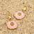 gold plated Pink stone hook earrings in sterling silver