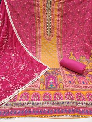 Women's multi handwork & embroidery jaam cotton dress material 2