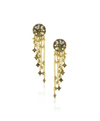 Gold plated chain earrings in sterling silver 2