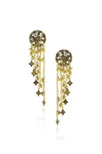 Gold plated chain earrings in sterling silver