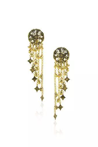 Gold plated chain earrings in sterling silver