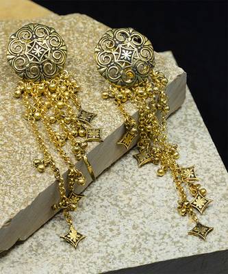 Gold plated chain earrings in sterling silver 4