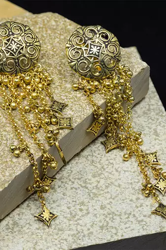 Gold plated chain earrings in sterling silver