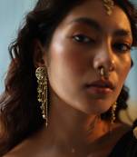 Gold plated chain earrings in sterling silver