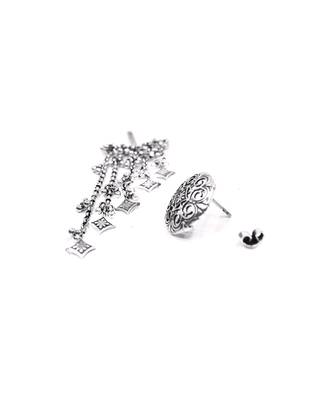 Silver plated chain earrings in sterling silver 3