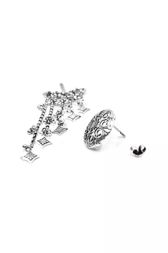 Silver plated chain earrings in sterling silver