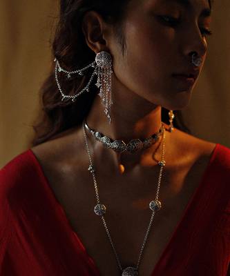 Silver plated chain earrings in sterling silver 4