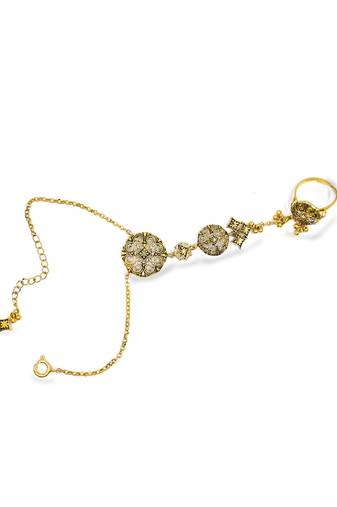 Gold plated hathphool in sterling silver