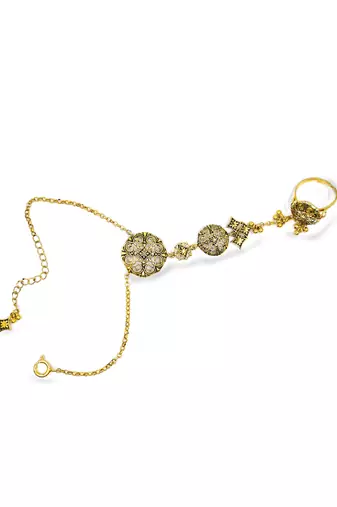 Gold plated hathphool in sterling silver