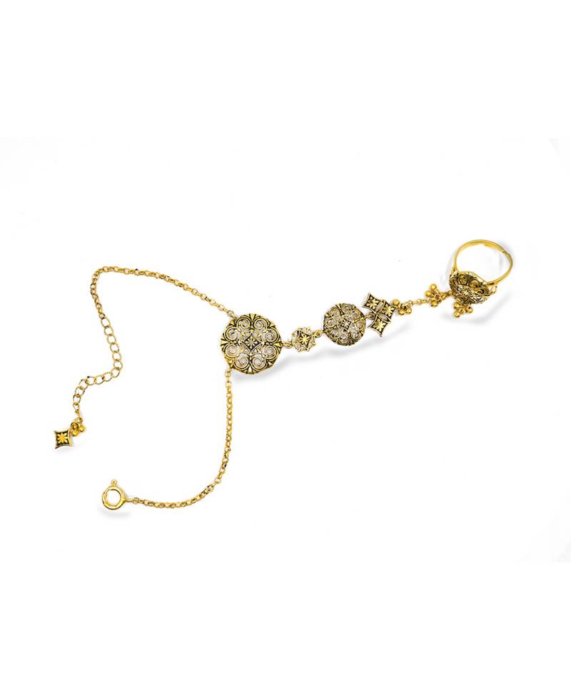 Gold plated hathphool in sterling silver