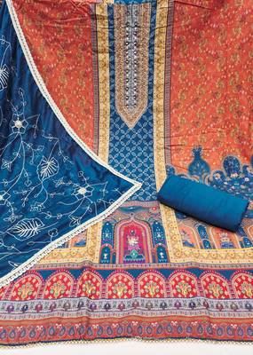Women's multi handwork & embroidery jaam cotton dress material 2