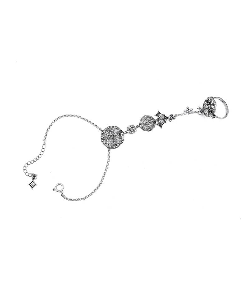 Silver plated hathphool in sterling silver
