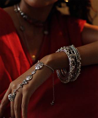 Silver plated hathphool in sterling silver 3