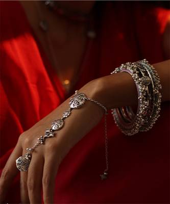 Silver plated hathphool in sterling silver 4