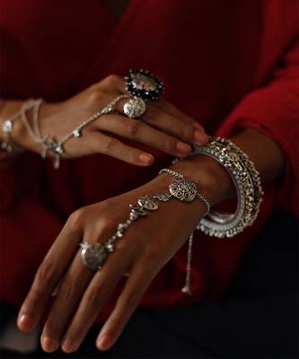 Silver plated hathphool in sterling silver 1