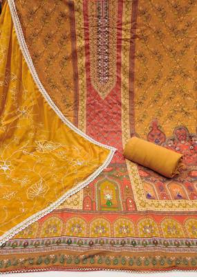 Women's multi handwork & embroidery jaam cotton dress material 2