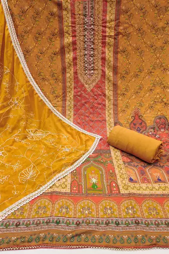 Women's multi handwork & embroidery jaam cotton dress material