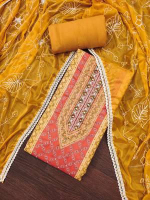 Women's multi handwork & embroidery jaam cotton dress material 4