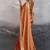 Peach burberry chiffon with gold shine zarkan work designer saree