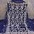 Women's royal blue unstitched heavy thread embroidery georgette dress material (cp9100rbl)