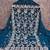 Women's teal blue unstitched heavy thread embroidery georgette dress material (cp9100tbl)