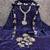 Women's blue unstitched heavy thread embroidery cotton dress material (mt662blu)