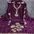 Women's purple unstitched heavy thread embroidery cotton dress material (mt662ppl)