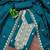 Women's teal blue unstitched heavy thread embroidery cotton dress material (mt663blu)