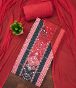 Women's multi designer print & mirror work rayon dress material