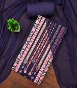 Women's multi designer print & mirror work rayon dress material