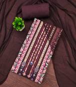 Women's multi designer print & mirror work rayon dress material