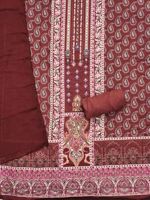 Women's multi designer print & mirror work rayon dress material 2