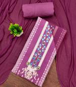 Women's multi designer print & mirror work rayon dress material