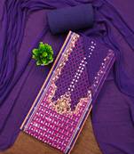 Women's multi unstitched designer print & mirror work rayon dress material (mt667blu)