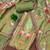 Women's multi unstitched print & daimond siroski work muslin cotton dress material (mt670grn)