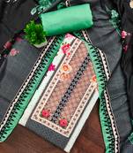 Women's multi print & daimond siroski work muslin cotton dress material