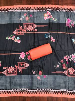 Women's multi print & daimond siroski work muslin cotton dress material 4