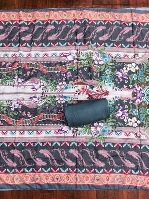 Women's multi print & daimond siroski work muslin cotton dress material 4
