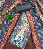 Women's multi print & daimond siroski work muslin cotton dress material