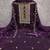 Women's blue unstitched heavy thread embroidery cruncy sulk dress material (pk57blu)