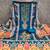 Women's blue unstitched digital print & fancy border chinnon dress material (rnx5046blu)