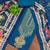Women's blue unstitched digital print & fancy border chinnon dress material (rnx5046blu)