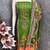 Women's green unstitched digital print & fancy border chinnon dress material (rnx5046grn)
