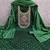 Women's green unstitched weaving thread sequence embroidery modal butti jacquard dress material (rnx5047grn)