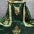 Women's green unstitched weaving & fancy border organza jacquard dress material (rnx5048grn)