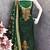 Women's green unstitched weaving & fancy border organza jacquard dress material (rnx5048grn)