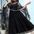 Elegant black anarkali dress with dupatta