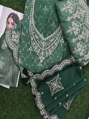 pastel green embroidered palazzo suit  3