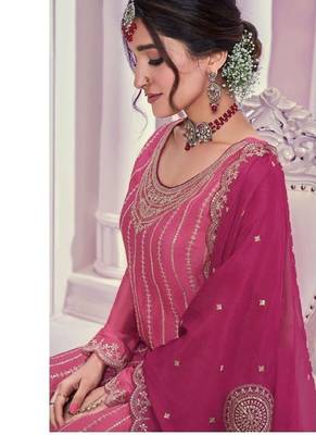 pink embroidered palazzo suit  2